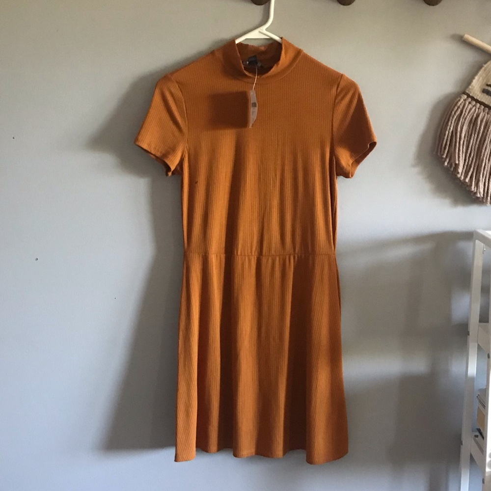 NWT Forever 21 Babydoll Mock Neck Ribbed Dress